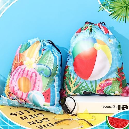 Kacctyen 24 Pack Summer Pool Drawstring Bags