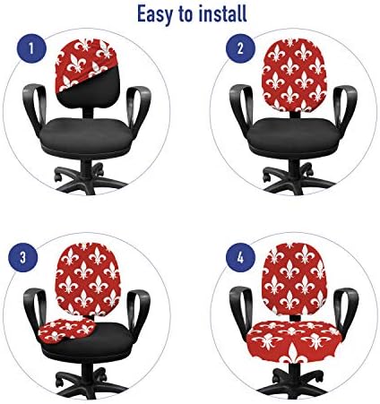 Ambesonne Fleur De Lis Office Chair Slipcover Set
