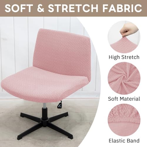 Pink Armless Chair Cover for Home Office