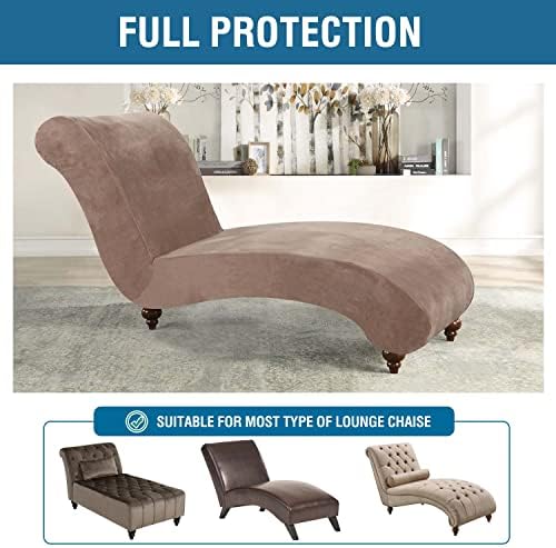 HVERSAILTEX Velvet Chaise Lounge Cover Taupe