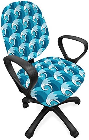 Lunarable Blue Nautical Office Chair Slipcover Set