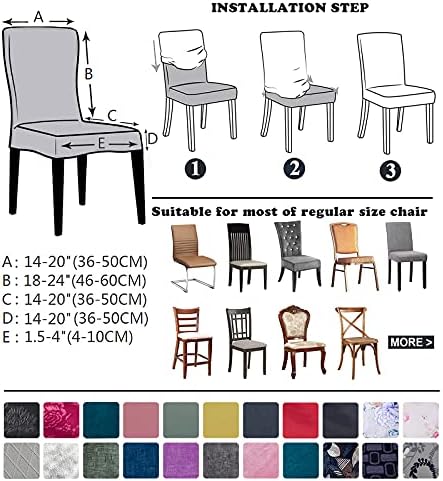 Celevingne Dining Chair Covers Set of 6 Stretch Soft Spandex