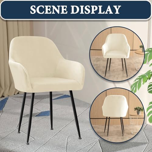 Velvet Curved Back Dining Chair Cover with Arms