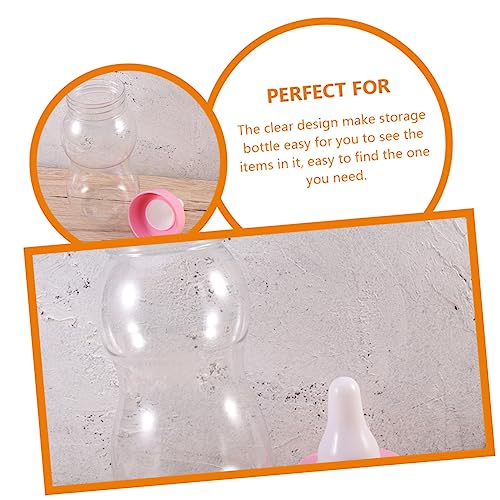 HEALLILY 2pcs Plastic Candy Storage Bottles with Coin Holder