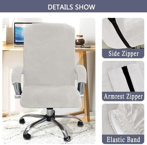 GUYIRT Velvet Office Chair Cover Burgundy Large