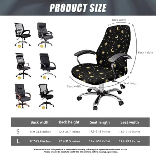 Xoenoiee Moon Stars Pattern Office Chair Cover