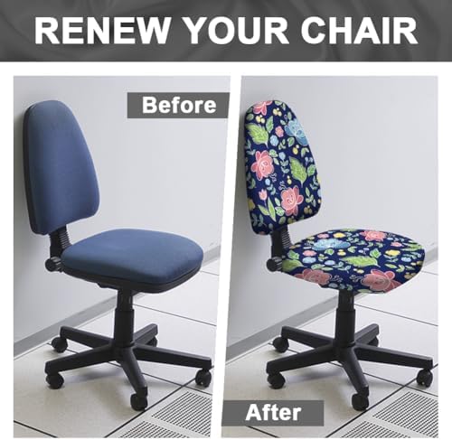 2pcs Flower Leaves Chair Covers for Office Chairs