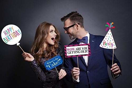 Funny Birthday Photo Booth Props 47 Piece Set