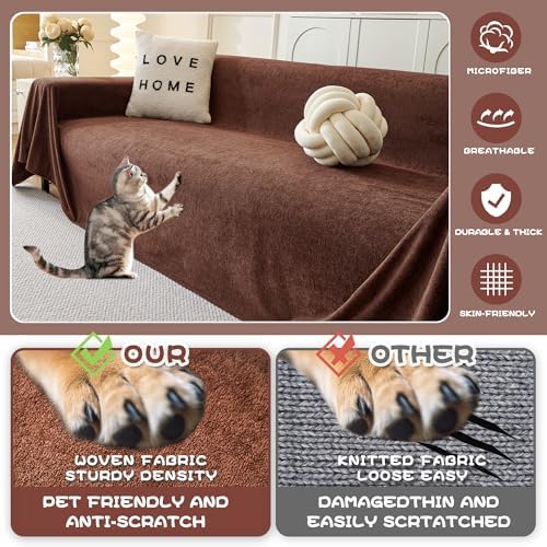 MYSKY HOME Sofa Cover for Cats and Dogs Chocolate 71x118