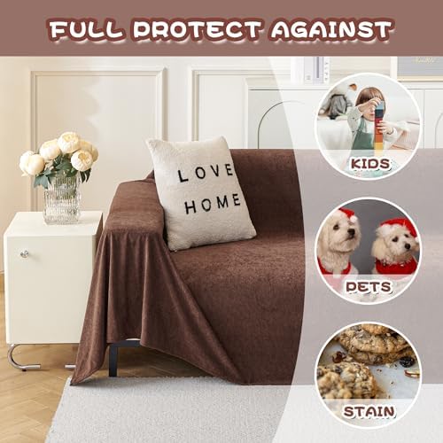 MYSKY HOME Sofa Cover for Cats and Dogs Chocolate 71x118