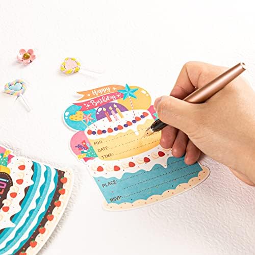 WISHGIFT 25Pcs Birthday Party Invitations Set with Envelopes
