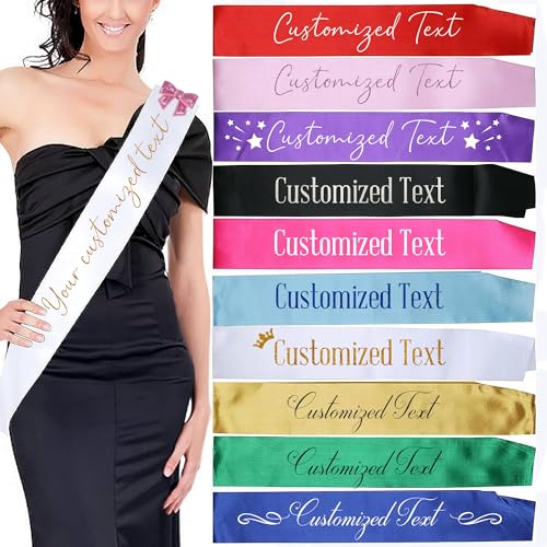 Custom Text Satin Sash for Bachelorette Parties and Pageants