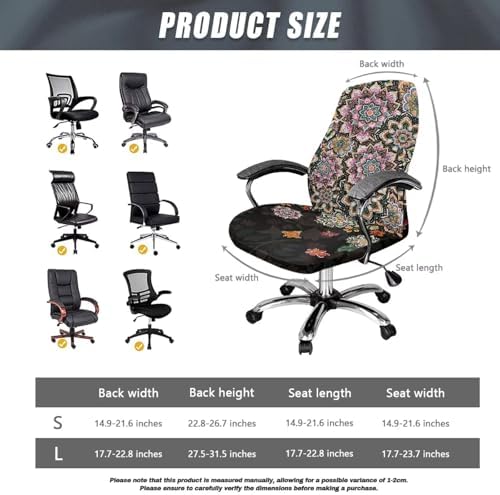 Talayituse Boho Mandala Chair Cover for Office Desk Chair