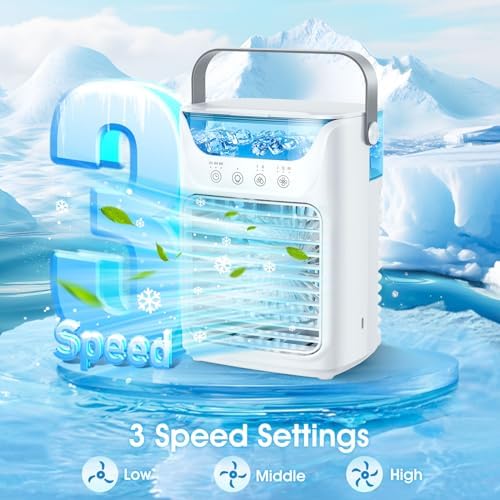 4-in-1 Portable Air Conditioner with RGB Light and 700ml Tank