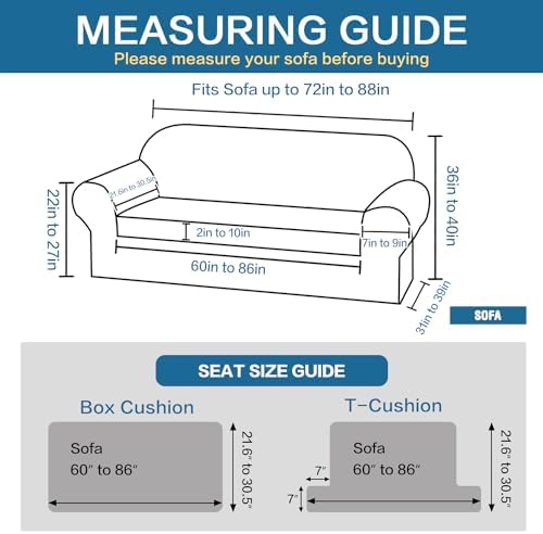 HVERSAILTEX 2 Piece Stretch Sofa Covers with Cushion