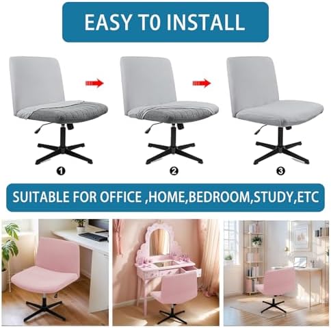 Pink Vanity Chair Cover - Waterproof and Stretchy Slipcover