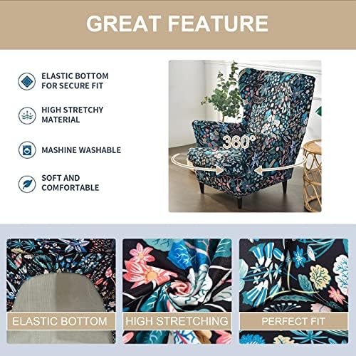 Eco-Ancheng 2 Piece Wingback Chair Slipcover 1