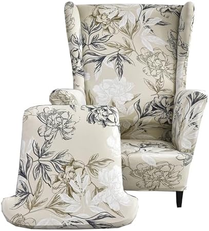 CRFATOP 2 Piece Stretch Wingback Chair Covers