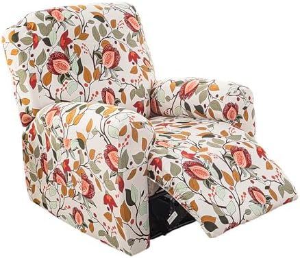 KRFOONN Stretch Recliner Chair Covers 4-Piece Non-Slip Lazy Boy Protector