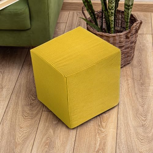 Uxcell Square Ottoman Cover 18x18x18 Inch Stretch Polyester Washable Slipcover