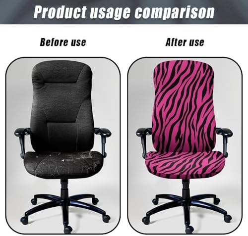 Zebra Print Elastic Office Chair Covers for Pets