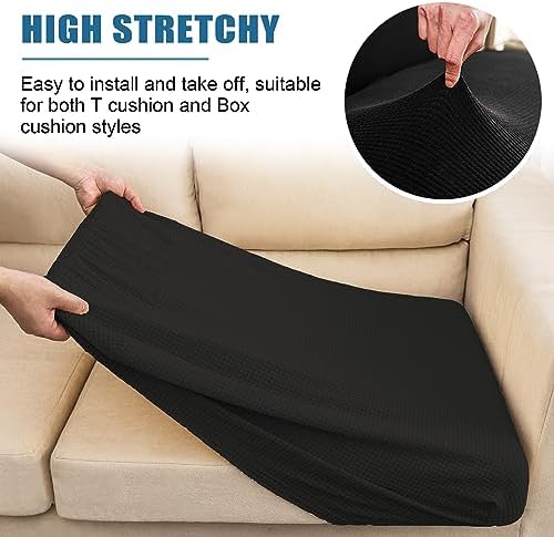 NC HOME Water-Repellent Sofa Cushion Slipcovers Black