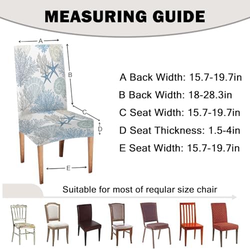 Mrcrypos Elastic Chair Cover Set of 4 for Dining Chairs