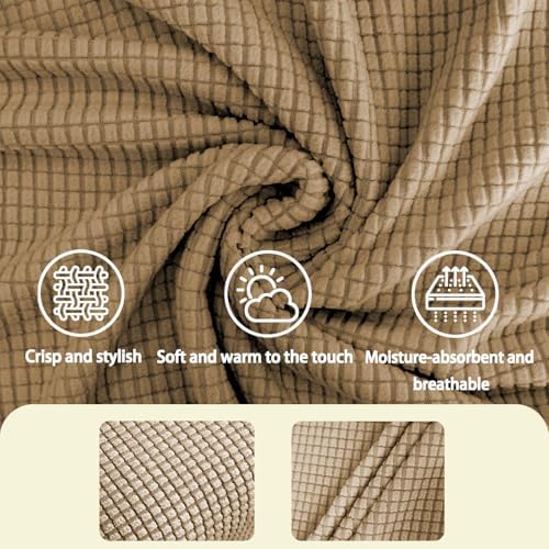 Oloepfo Armless Chair Cover - Stretch Jacquard Criss Cross Wide Seat Breathable 360 Protection