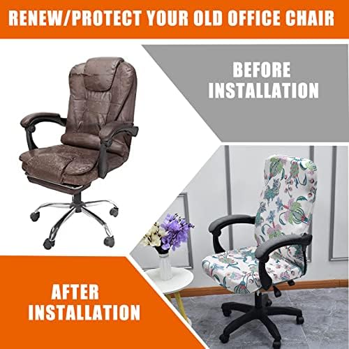 CRFATOP Stretch Office Chair Cover with Zipper Universal Rotating Seat Desk Cover