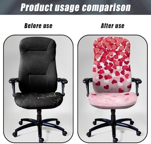 Valentines Day Boss Chair Slipcover Love Red White Pink Musical Notes