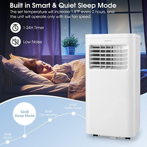 COSTWAY 8000 BTU Portable AC with Dehumidifier and Fan