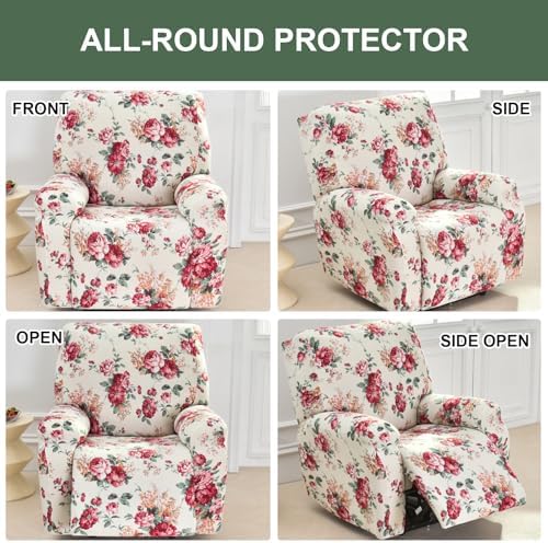 HAOYONG Recliner Chair Covers 4 Piece Set for Recliner Furniture