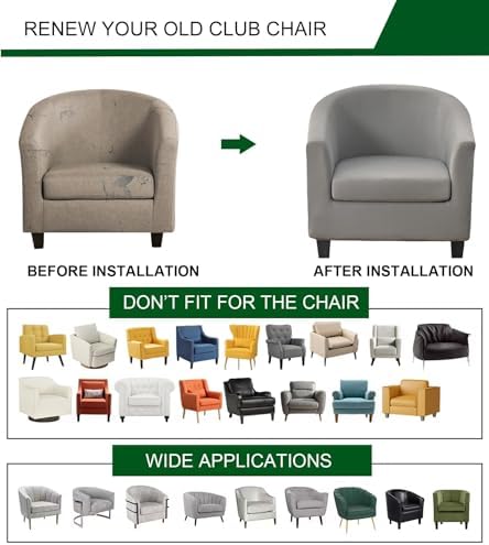 CRFATOP 2-Piece Club Chair Slipcover with Floral Pattern