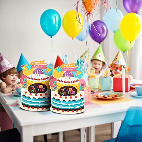 WISHGIFT 25Pcs Birthday Party Invitations Set with Envelopes