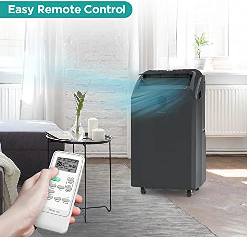 Hisense Dual-Hose Portable Air Conditioner 10000 BTU Cooling Dehumidifier Fan Black