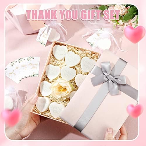 Demissle 60 Piece White Heart Soap Favors
