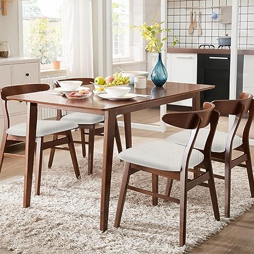 SearchI Waterproof Dining Chair Covers Set of 6 Beige Rhombus
