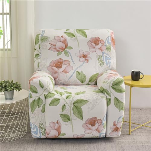 ZYANLING Stretch Armchair Slipcover with Pockets Pink Floral Design
