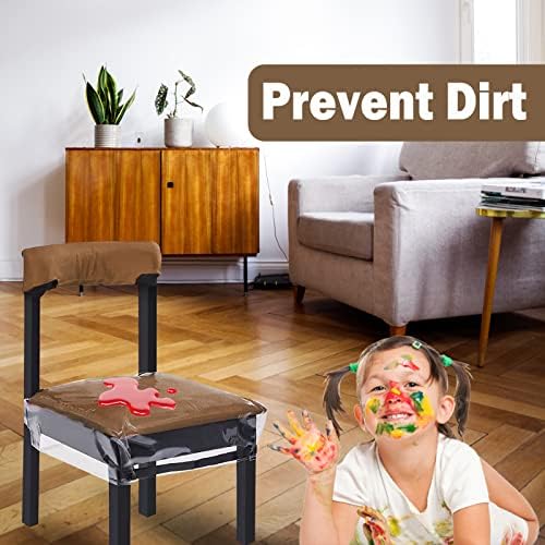 2 Pack Clear PVC Chair Covers for Dining Room Protection