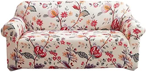 Qubjus Stretch Sofa Cover with Blooming Flower Pattern