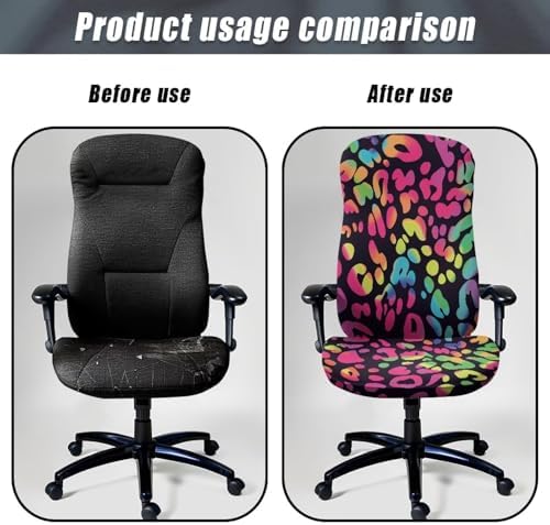 Wanyint Leopard Print Chair Cover for Office Chair