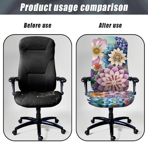 Garucesta Stretchable Office Chair Slipcover with Elastic Edge