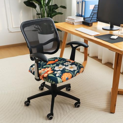 FORCHEER Velvet Floral Office Chair Seat Cover