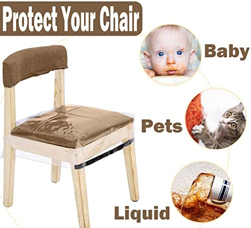 2 Pack Clear PVC Chair Covers for Dining Room Protection