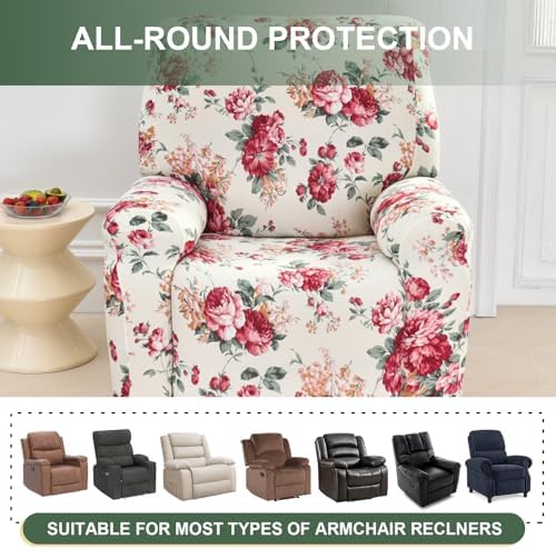 HAOYONG Recliner Chair Covers 4 Piece Set for Recliner Furniture
