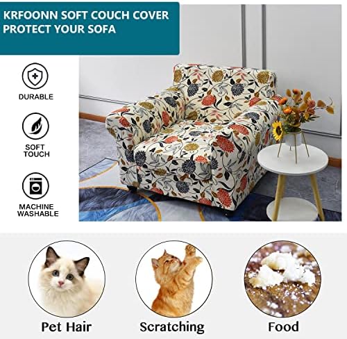 KRFOONN 2 Piece Sofa Covers with Elastic Bottom for Living Room