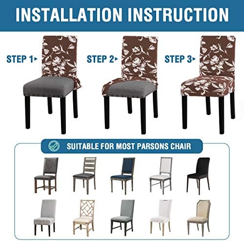 HVERSAILTEX Stretch Dining Chair Covers Set of 6
