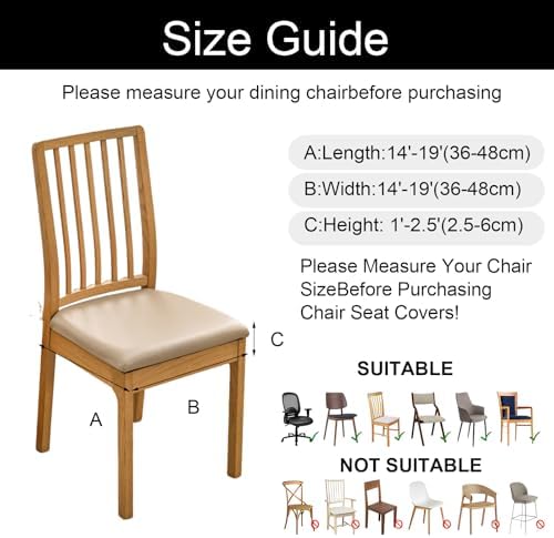 HAOYONG Waterproof Chair Seat Covers Set of 6 for Dining Room