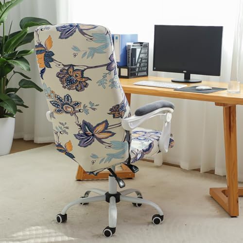 FORCHEER Floral Large Office Chair Cover Stretch Printed Computer Armchair Slipcover