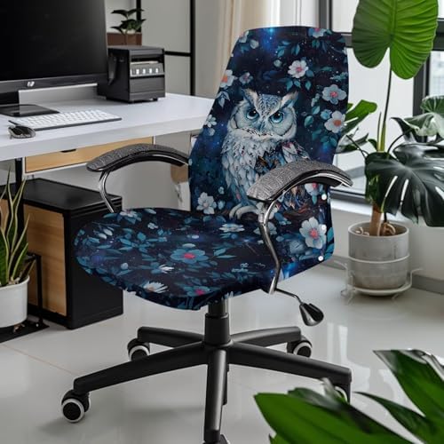 Owl Pattern Office Chair Cover for Christmas Decor